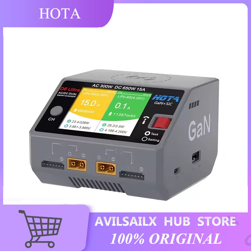 Lipo Battery Charger - Carregador HOTA D6 Ultra GaN+SiC de