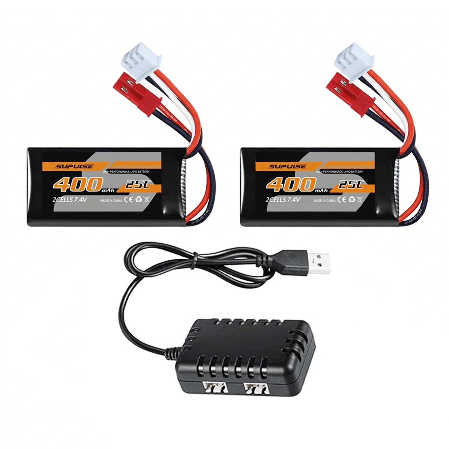 Lipo Battery Charger - 2PCS Bateria Recarregável Li-Po 7.4V 2S