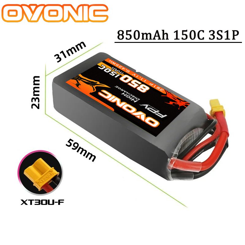 Drone Zll Rc - Bateria Lipo OVONIC 850mAh 11.1V 95C