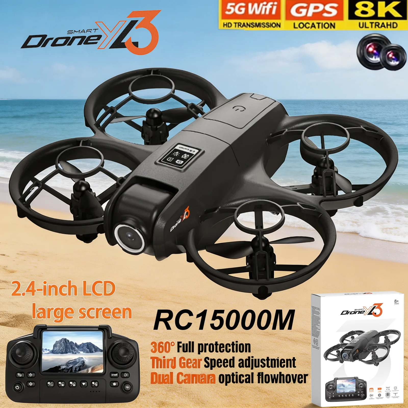 Drone Rc Gps - Novo Drone RC YL3 8K 1080P
