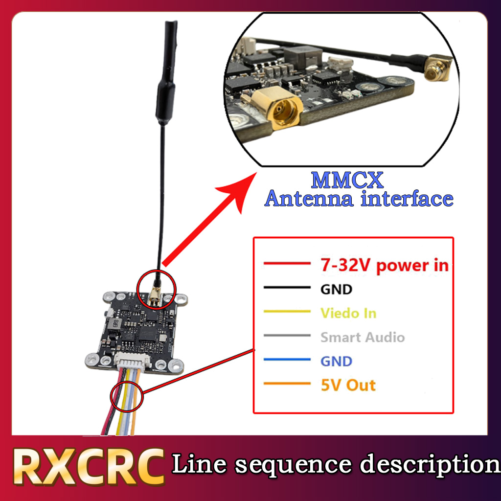 Módulo RXCRC 5.8G 48CH 1.6W VT - Drone Rc Fpv avaliação e preço