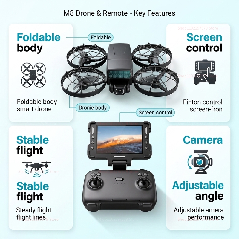 Novos Drones M8 GPS 8K Profiss - Drone Rc Gps avaliação e preço